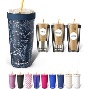 image:imageFrost Buddy Togo Buddy 30 oz Stainless Steel Vacuum Insulated Tumbler To Go Coffee Cup  Iced Coffee Sleeve Travel Mug Thermal Cup for Hot amp Cold Drinks Dunkin Cup Midnight ReefMidnight Reef