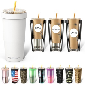 image:imageFrost Buddy Togo Buddy 30 oz Stainless Steel Vacuum Insulated Tumbler To Go Coffee Cup  Iced Coffee Sleeve Travel Mug Thermal Cup for Hot amp Cold Drinks Dunkin Cup Midnight ReefWhite