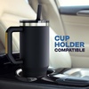 image:imageThicc Buddy  50 oz Stainless Steel Vacuum Insulated Tumbler with Lid and Straw for Water  Travel Mug Cupholder Friendly  Gifts for Women Men Him Her Watermelon KissBlack Pencil