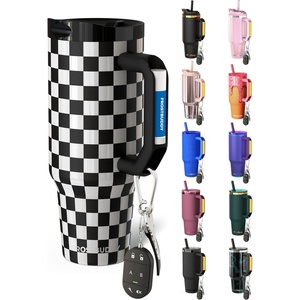 image:imageThicc Buddy  50 oz Stainless Steel Vacuum Insulated Tumbler with Lid and Straw for Water  Travel Mug Cupholder Friendly  Gifts for Women Men Him Her Watermelon KissBlack  White Checkered  One Lid