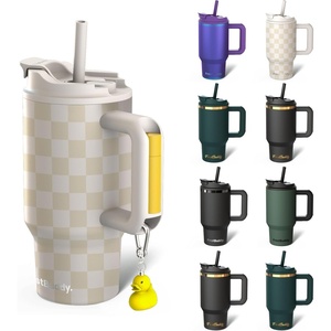 image:imageThicc Buddy  50 oz Stainless Steel Vacuum Insulated Tumbler with Lid and Straw for Water  Travel Mug Cupholder Friendly  Gifts for Women Men Him Her Watermelon KissBeige Checkered