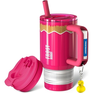 image:imageThicc Buddy  50 oz Stainless Steel Vacuum Insulated Tumbler with Lid and Straw for Water  Travel Mug Cupholder Friendly  Gifts for Women Men Him Her Watermelon KissPink Pencil