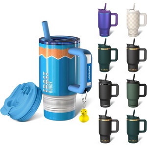 image:imageThicc Buddy  50 oz Stainless Steel Vacuum Insulated Tumbler with Lid and Straw for Water  Travel Mug Cupholder Friendly  Gifts for Women Men Him Her Watermelon KissBlue Pencil