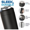 image:imageFrost Buddy Universal Can Cooler  Slim Cans 1216oz Baby Blue  Rub  20x colder cold up to 24 hrs  Sleek lightweight design  Premium build quality  Coffeemug ready with addon lidBaby Blue Rubberized