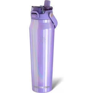 image:imageFrost Buddy Bottle Buddy 16oz Baseball Drip  Siporchug dual lid  Icecold for 24 hours  100 LeakProof with Locking Lid  Cupholder friendlyAmethyst