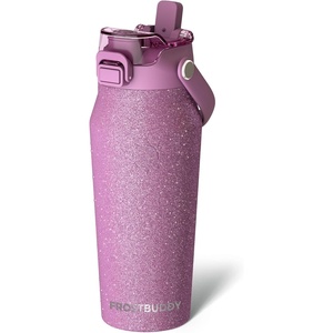 image:imageFrost Buddy Bottle Buddy 16oz Baseball Drip  Siporchug dual lid  Icecold for 24 hours  100 LeakProof with Locking Lid  Cupholder friendlyAurora