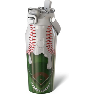 image:imageFrost Buddy Bottle Buddy 16oz Baseball Drip  Siporchug dual lid  Icecold for 24 hours  100 LeakProof with Locking Lid  Cupholder friendlyBaseball Drip