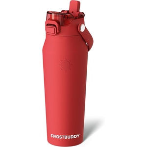 image:imageFrost Buddy Bottle Buddy 16oz Baseball Drip  Siporchug dual lid  Icecold for 24 hours  100 LeakProof with Locking Lid  Cupholder friendlyCrimson
