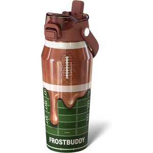 image:imageFrost Buddy Bottle Buddy 16oz Baseball Drip  Siporchug dual lid  Icecold for 24 hours  100 LeakProof with Locking Lid  Cupholder friendlyFootball Drip
