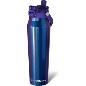 image:imageFrost Buddy Bottle Buddy 16oz Baseball Drip  Siporchug dual lid  Icecold for 24 hours  100 LeakProof with Locking Lid  Cupholder friendlyNebula Glitter