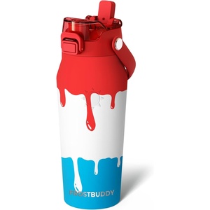 image:imageFrost Buddy Bottle Buddy 16oz Baseball Drip  Siporchug dual lid  Icecold for 24 hours  100 LeakProof with Locking Lid  Cupholder friendlyRocket Pop