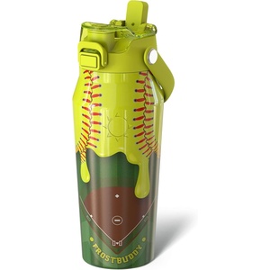 image:imageFrost Buddy Bottle Buddy 16oz Baseball Drip  Siporchug dual lid  Icecold for 24 hours  100 LeakProof with Locking Lid  Cupholder friendlySoftball Drip