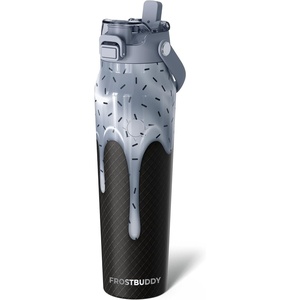 image:imageFrost Buddy Bottle Buddy 16oz Baseball Drip  Siporchug dual lid  Icecold for 24 hours  100 LeakProof with Locking Lid  Cupholder friendlySteel Scoop