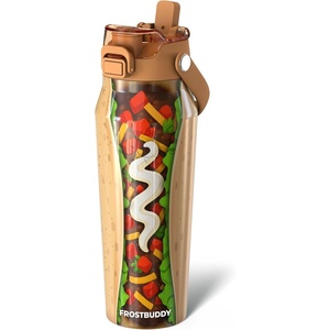 image:imageFrost Buddy Bottle Buddy 16oz Baseball Drip  Siporchug dual lid  Icecold for 24 hours  100 LeakProof with Locking Lid  Cupholder friendlyTaco