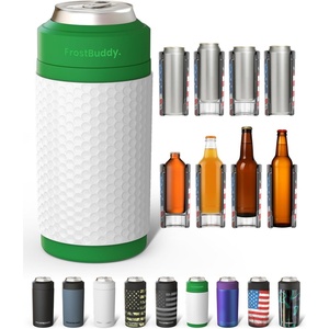 image:imageFrost Buddy Universal Can Cooler  Slim Cans 1216oz Baby Blue  Rub  20x colder cold up to 24 hrs  Sleek lightweight design  Premium build quality  Coffeemug ready with addon lidGolf