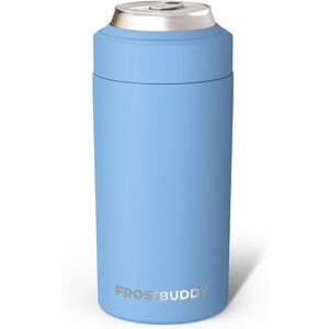 image:imageFrost Buddy Universal Can Cooler  Slim Cans 1216oz Baby Blue  Rub  20x colder cold up to 24 hrs  Sleek lightweight design  Premium build quality  Coffeemug ready with addon lidBaby Blue Rubberized