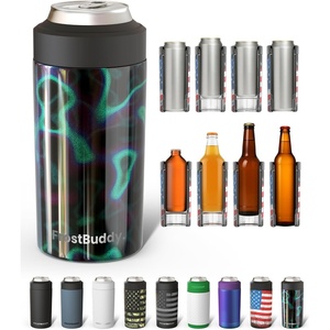 image:imageFrost Buddy Universal Can Cooler  Slim Cans 1216oz Baby Blue  Rub  20x colder cold up to 24 hrs  Sleek lightweight design  Premium build quality  Coffeemug ready with addon lidLights