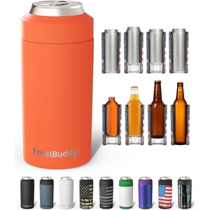 image:imageFrost Buddy Universal Can Cooler  Slim Cans 1216oz Baby Blue  Rub  20x colder cold up to 24 hrs  Sleek lightweight design  Premium build quality  Coffeemug ready with addon lidOrange