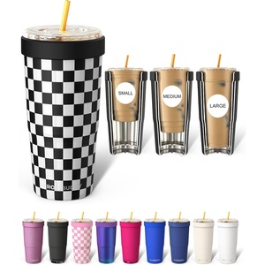 image:imageFrost Buddy Togo Buddy 30oz Tumbler  Insulated Stainless Steel Amethyst  Doublewall vacuum insulated  Spillproof flip lid  188 premium stainless steel  Cupholder friendlyBlack  White Checkered